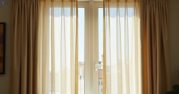 Dull dusty drapes in browns-plains before professional cleaning
